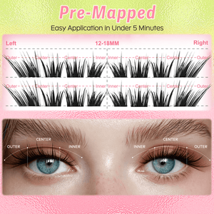 WiWiLINK® High-Voltage Collection 6D Volume Cluster Lashes Kit - Flare