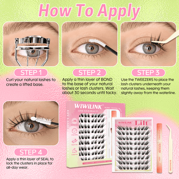 WiWiLINK® High-Voltage Collection 6D Volume Cluster Lashes Kit - Lilt