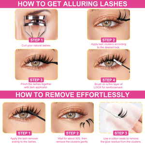 WiWiLINK® Cat Ear Shape Cluster Lashes Kit - Freya