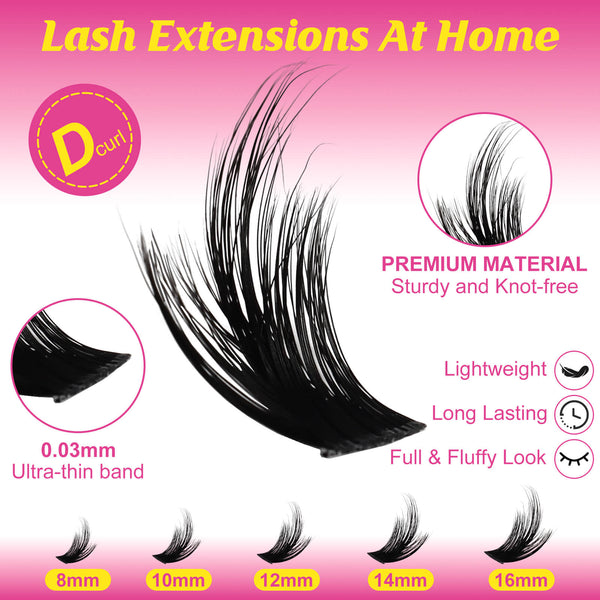 WiWiLINK® One Length Manga Cluster Lashes - California Sunset