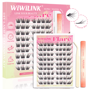 WiWiLINK® High-Voltage Collection 6D Volume Cluster Lashes Kit - Flare