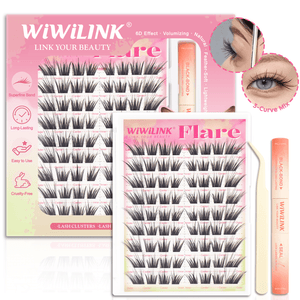 WiWiLINK® High-Voltage Collection 6D Volume Cluster Lashes Kit - Flare