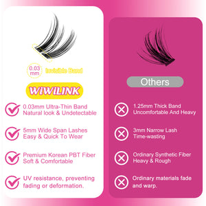 WiWiLINK® One Length Manga Cluster Lashes - Freya