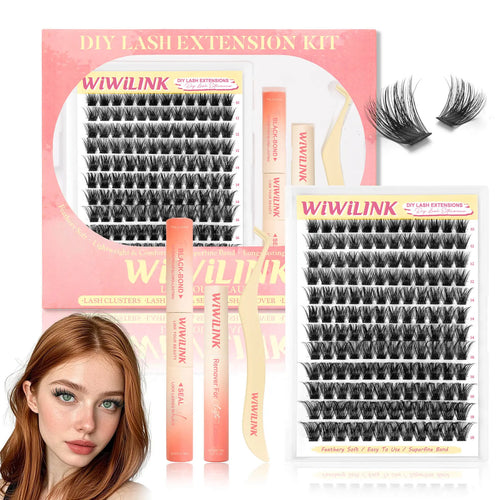 WiWiLINK Magic Cluster Lashes Kit with lash tray and tools