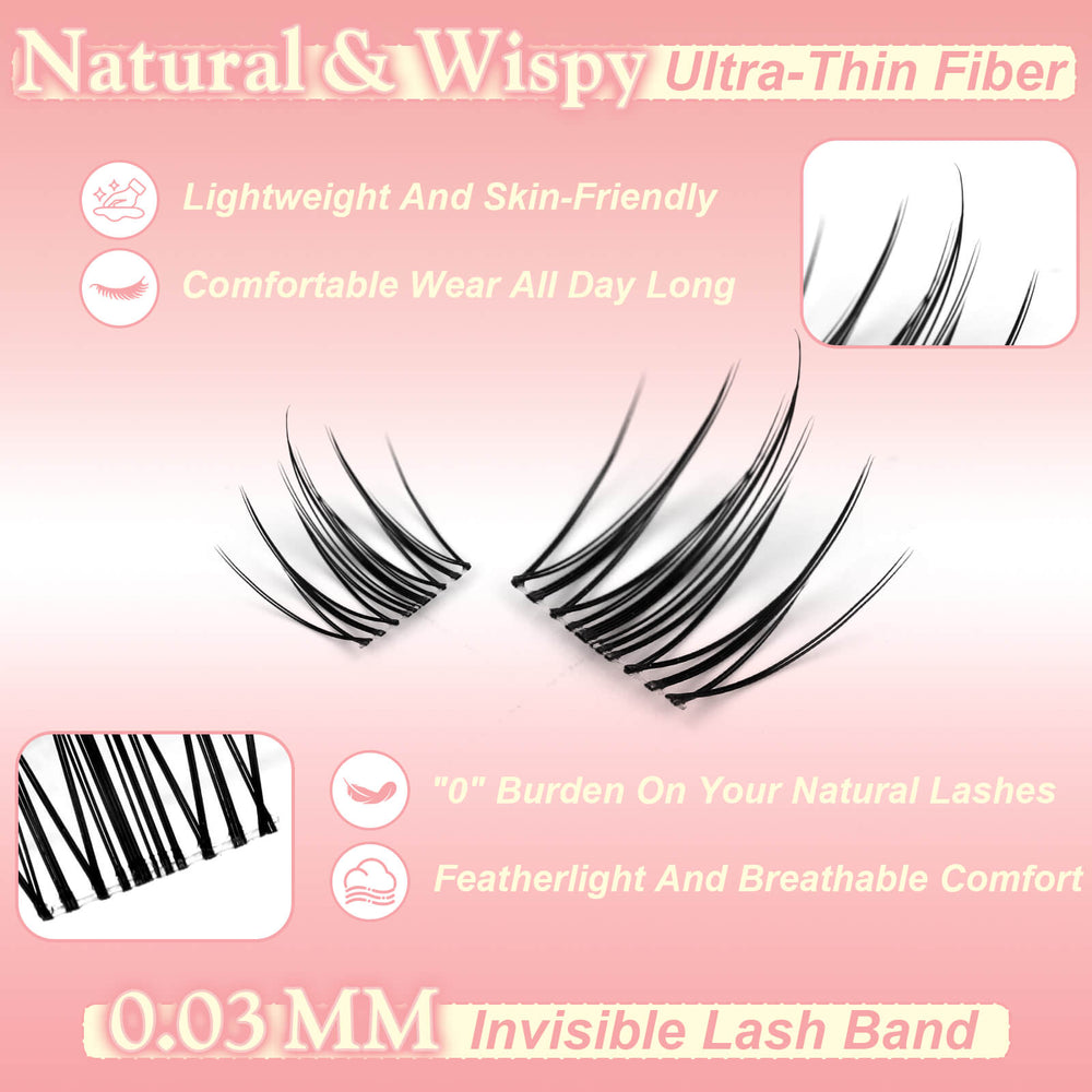 WiWiLINK® Natural Wispy Cluster Lashes Kit - Nimble