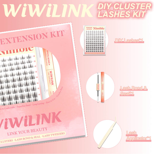 WiWiLINK® Natural Wispy Cluster Lashes Kit - Nimble