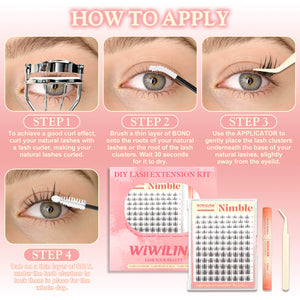 WiWiLINK® Natural Wispy Cluster Lashes Kit - Nimble