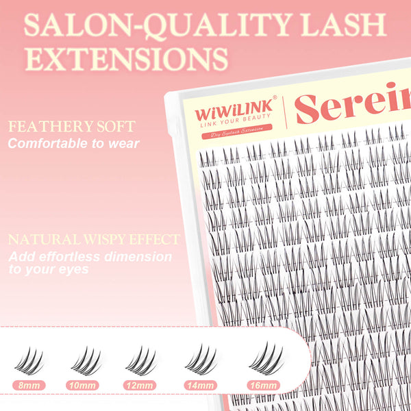 WiWiLINK® Natural Wispy Cluster Lashes Kit - Serein