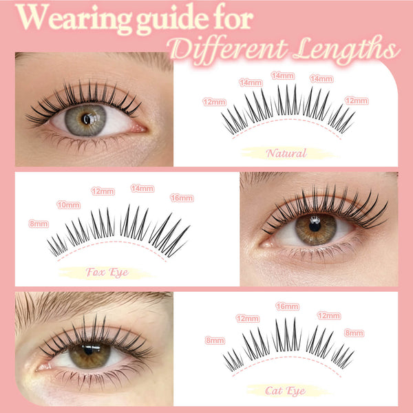 WiWiLINK® Natural Wispy Cluster Lashes Kit - Serein