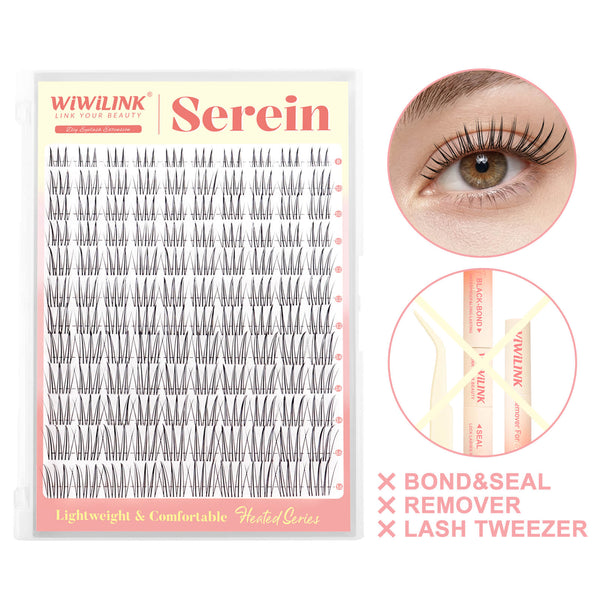 WiWiLINK® Natural Wispy Cluster Lashes Kit - Serein