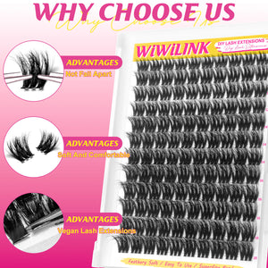WiWiLINK® 3D Universal Cluster Lashes Kit - Volume Bomb