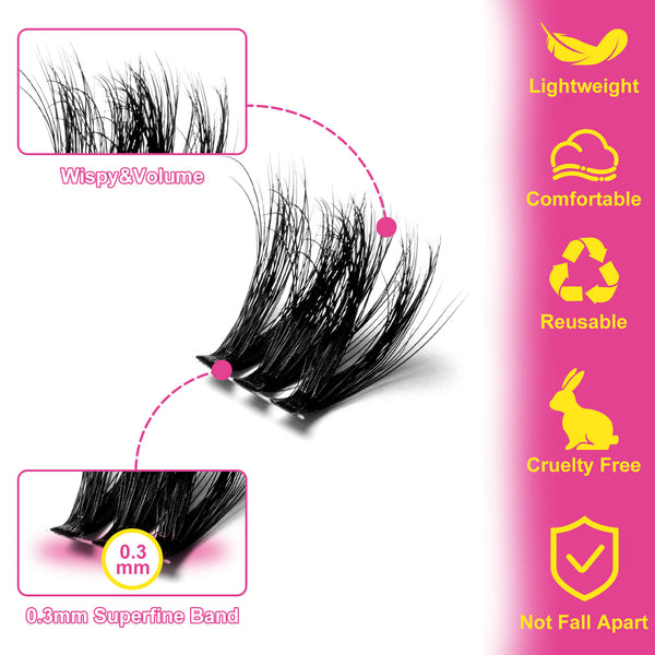 WiWiLINK® 3D Universal Cluster Lashes Kit - Volume Bomb