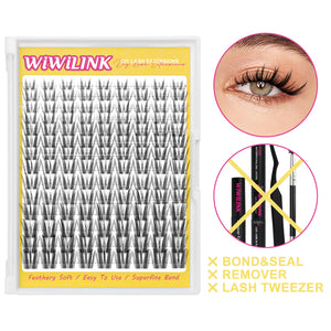 WiWiLINK® Cat Ear Shape Cluster Lashes Kit - Freya