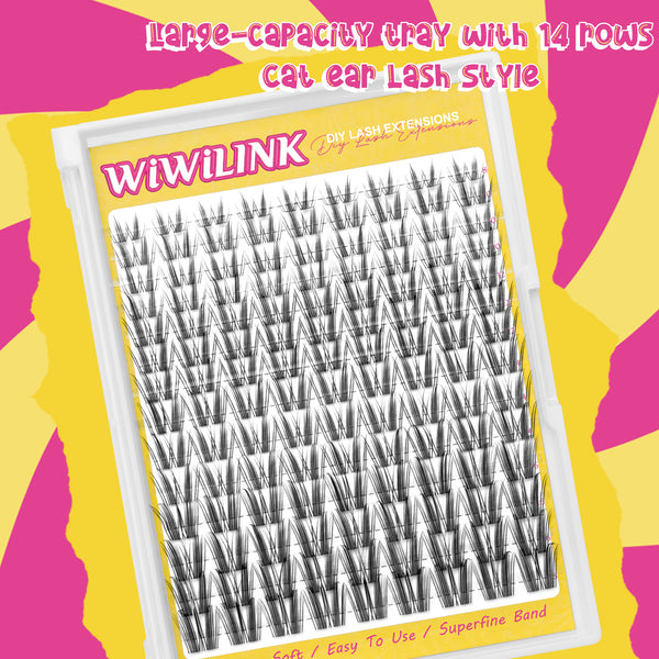 WiWiLINK® Cat Ear Shape Cluster Lashes Kit - Freya