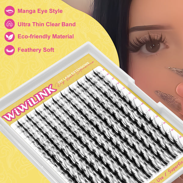WiWiLINK® Signature Manga Cluster Lashes Kit - Wanna Be