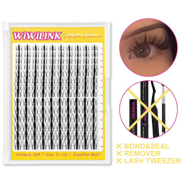 WiWiLINK® Signature Manga Cluster Lashes Kit - Wanna Be