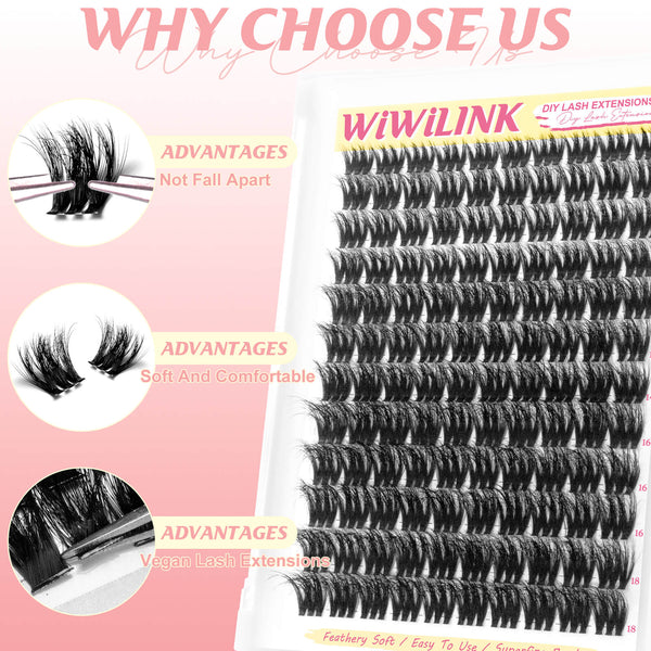 WiWiLINK cluster lashes three key advantages: durable, soft, and vegan lash extensions.